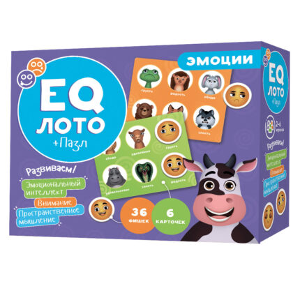 EQ Лото Эмоции 6 карточек 36 фишек. ГЕОДОМ