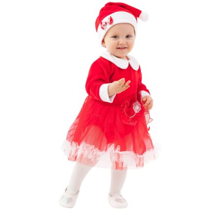 Детский карнавальный костюм Мисс Санта Пуговка 6010 к-20