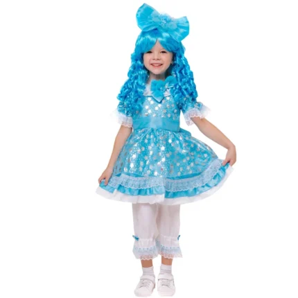 Детский карнавальный костюм Кукла Мальвина Пуговка для девочки 2000 к-18