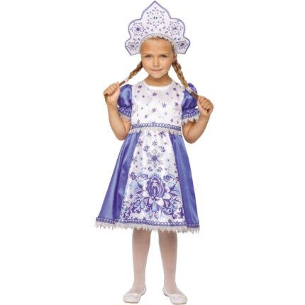 Детский карнавальный костюм Снегурочка Зимние узоры 1024 к-18 Пуговка